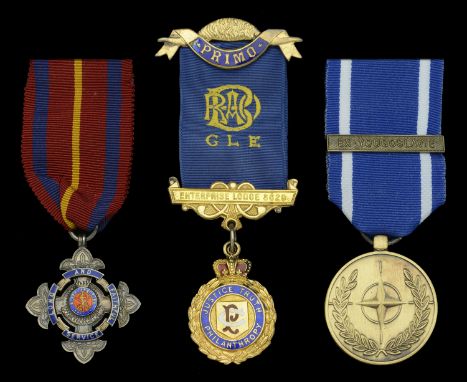 Salvation Army Long and Faithful Service Medal, silver and enamel, the reverse engraved ‘Mrs. Major Florence Dead, April 1915
