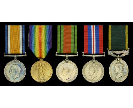 Five: Sapper C. E. Wilkinson, Royal Engineers, late Machine Gun Corps  British War and Victory Medals (115887 Pte. C. E. Wilk