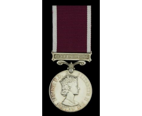Army L.S. & G.C., E.II.R., 2nd issue, Regular Army (5445533 Cpl. S. J. T. Nicholas. SCLI.) struck on a slightly thinner flan,
