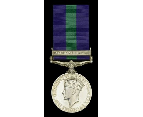 A fine General Service Medal awarded to Colour Sergeant Major G. Hall, Duke of Wellington’s Regiment (West Riding), who was a