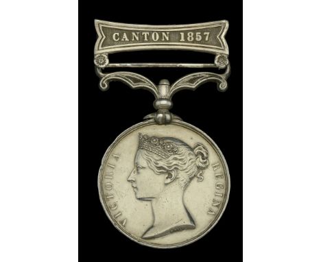 China 1857-60, 1 clasp, Canton 1857, unnamed as issued, edge bruising and light contact marks, very fine £120-£160