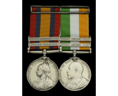Pair: Private F. Walker, Royal West Surrey Regiment, who was wounded at Colenso on 15 December 1899  Queen’s South Africa 189