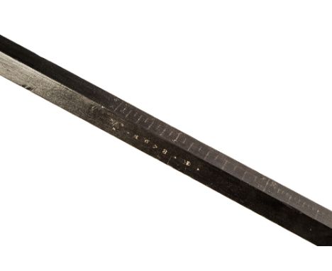 AN EBONY CROSS STAFF SECTION, POSSIBLY BY HENDRIK DONCKER, AMSTERDAM, 1678, stamped on the side 1: HD 1678 with maker's devic