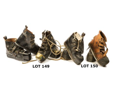 TWO PAIRS OF STANDARD DIVER'S BOOTS, BY SIEBE GORMAN & CO. LTD, unsigned, the first pair in black with MoD 'serviceable' labe