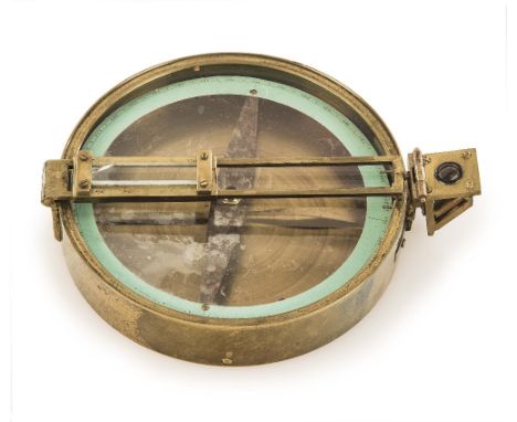 A FINE 'CAPTAIN KATER' PATTERN SIGHTING COMPASS BY THOMAS JONES, LONDON, CIRCA 1815, the 5in. mica card with arsenic green sc