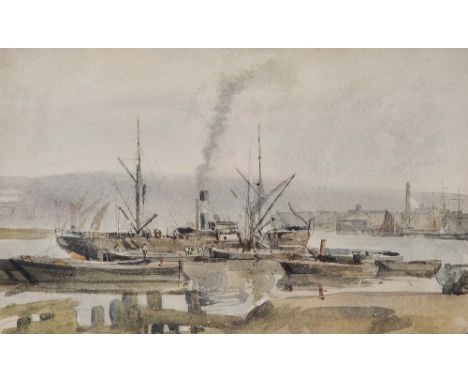 WILLIAM TH. MARTIN HAWKSWORTH (BRITISH, 1853-1935), River Scene. The Medway (No.3), Signed 'W.T.M. Hawksworth' (on bow of bar