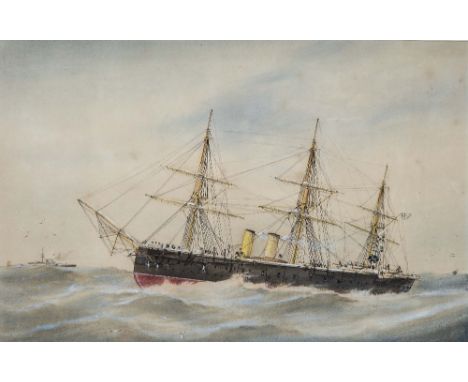 WILLIAM MACKENZIE THOMSON (BRITISH, FL. 1870-1892), H.M.S. 'Calypso'; H.M.S. 'Nelson', Watercolour and gouache, 11 x 17¼in. (