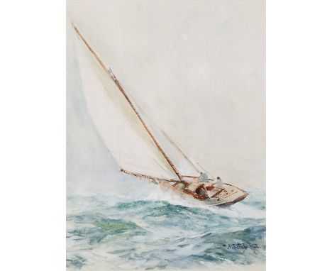 [ARR] NEVILLE SOTHEBY PITCHER RSMA (BRITISH, 1889-1959), Yacht racing on a beam reach, Signed and indistinctly dated 'N Sothe