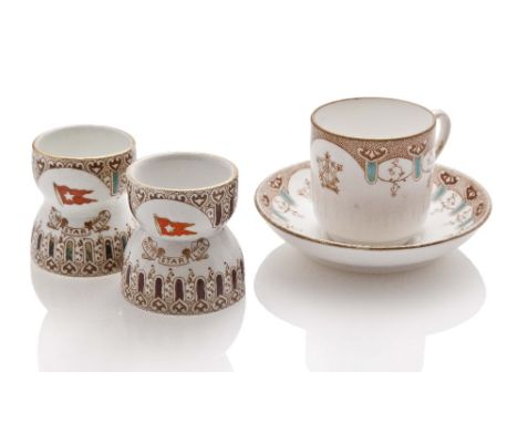 A FIRST CLASS WHITE STAR LINE TURQUOISE PATTERN TASSE DE CAFÉ, CIRCA 1910, by Stonier & Co. Ltd., Liverpool; together with tw