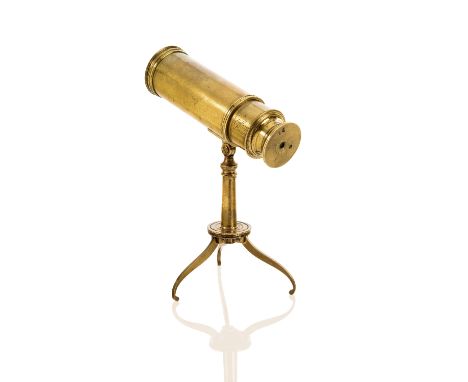 A RARE 1¼IN. POCKET TRIPOD GALILEAN SINGLE DRAW TELESCOPE BY DOLLOND, LONDON, signed on the draw tube as per title, four eye-