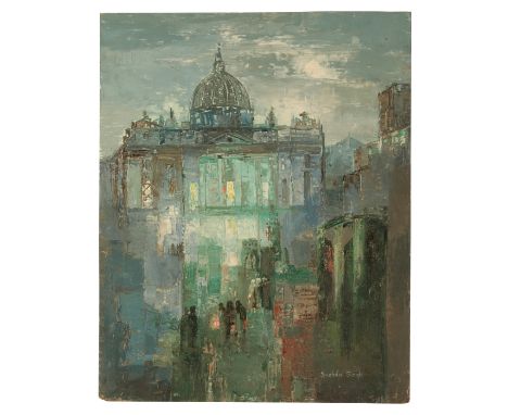 *SUSHILA SINGH (1904-1999) 'Torchlight Procession, Rome' signed lower right, oil on board, 51cm x 40.5cm; together with five 