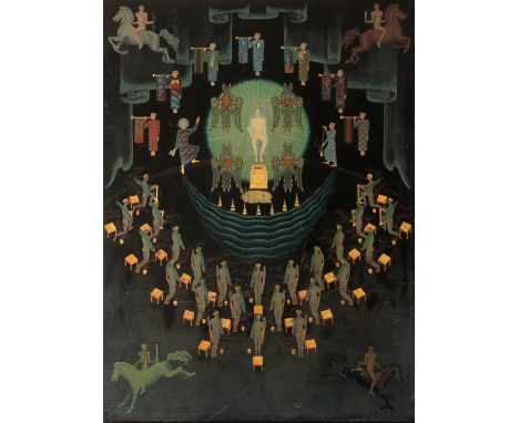 *ARTHUR HENRY ANDREWS (1906-1966) 'The Revelation, Chapters 4-10' mixed media on panel, 103cm x 76cmProvenance: The Collectio
