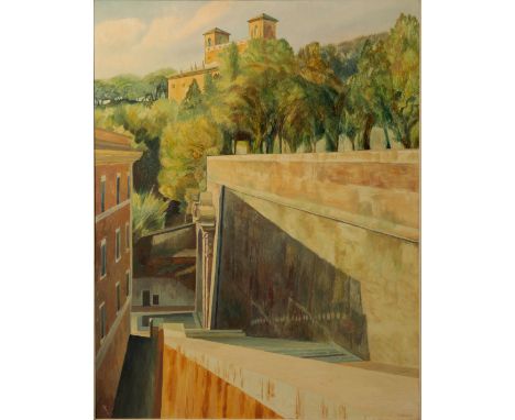 *ARTHUR HENRY ANDREWS (1906-1966) 'The Villa Medici, Rome' signed lower right, oil on board, 90cm x 70cmProvenance: The Colle