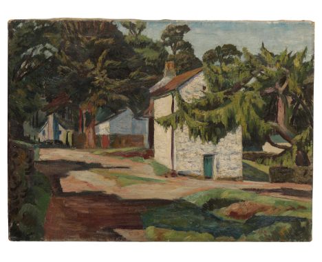 *ARTHUR HENRY ANDREWS (1906-1966) Cottages in a landscape signed lower right, oil on canvas, 41cm x 56cm; together with a woo