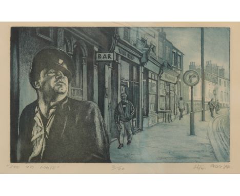 *PETER CHASE (Contemporary) 'In the Street' signed, dated '77, titled and numbered 1/10 in pencil to the margin, screenprint,