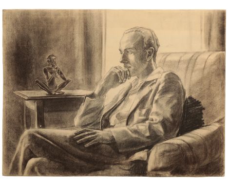 *SUSHILA SINGH (1904-1999) 'Portrait of Arthur Andrews, age 19' 1925, charcoal, 45cm x 60.5cm; together with a portrait of Co
