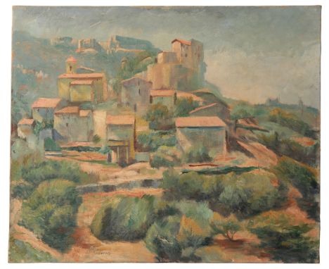 *ARTHUR HENRY ANDREWS (1906-1966) 'Mimet, Provence' landscape with buildings, signed lower right, 51cm x 61cm; together with 
