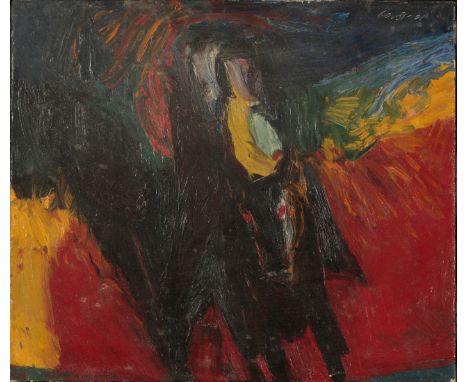 *EDWARD GIAOCHINO GIOBBI (B. 1926) 'Homage to Lorca no.4 (Blood Wedding)' signed and dated '61 upper right, further signed, d