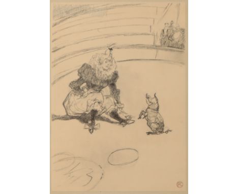 AFTER HENRI DE TOULOUSE LAUTREC (1864-1901) 'Clownesse au Cochon' from the series 'Au Cirque', signed in plate lower right be
