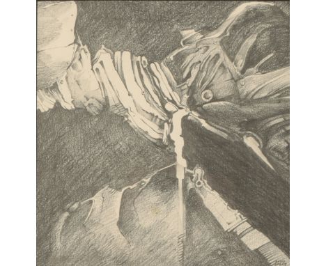 *DAVID COOKE (20th Century) 'Dangerous Mechanics' signed lower right, pencil on paper, 23.5cm x 22.5cmProvenance: The Collect