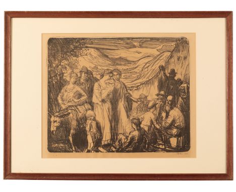 *AUGUSTUS JOHN (1876-1961) 'The Tinkers' signed and dated 1920 in pencil to the margin, lithograph, the image 29.5cm x 36cm