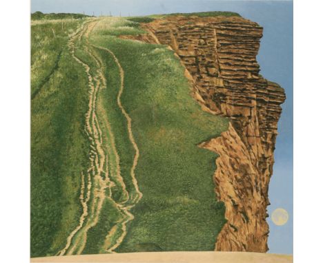 *DAVID INSHAW (b. 1943) 'East Cliff, West Bay, Dorset'&nbsp;signed and numbered 27/350 in pencil to the margin, giclee print,