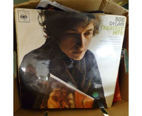 Box of mixed LPs including Bob Dylan