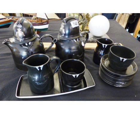 Unusual Carltonware novelty tea service in the form of police uniform