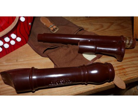 Treble recorder by Dolmetsch in vintage recorder bag