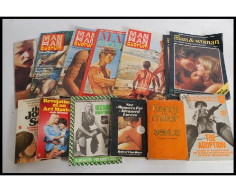 A collection of vintage pornographic magazines and literature to include Man To Man, reference books, tapes etc. 