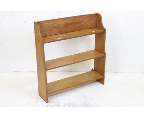 Victorian pine hanging wall shelf 