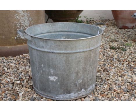 Galvansied Twin Handled Pot / Garden Planter, 45cm diameter x 37cm high 