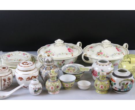 Royal Doulton ' Gleneagles ' Two Lidded Tureens, 6 Tea Plates, Large Saucer and 2 Serving Plates together with 6 Lidded Jars,