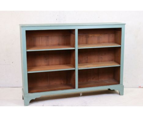 Painted pine bookcase on bracket feet 