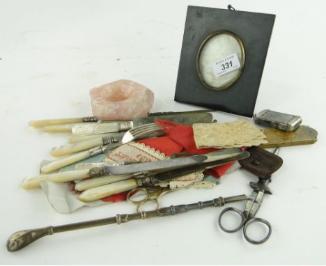 Boxwood rule,
Jews harp, cutlery, frame, early nail, etc.