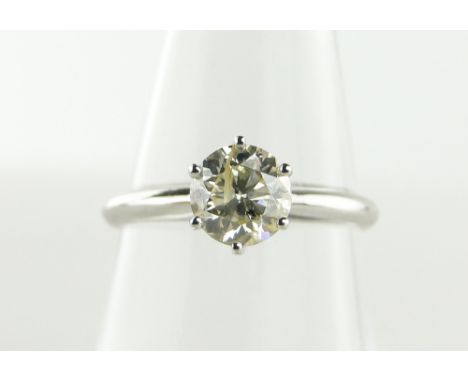 A solitaire diamond ring,
approx. 1.04cts, 14ct white gold settings, size M.