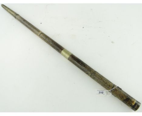 A Victorian walking stick telescope, 34".