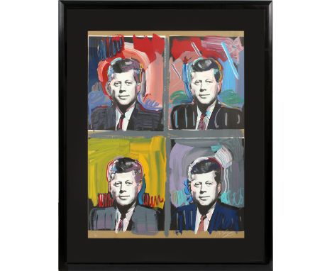 PETER MAX SERIGRAPH, H 40", L 32", "JFK - 4  PORTRAITS":  Peter Max [German/American, B.  1937].  The serigraph is part of th