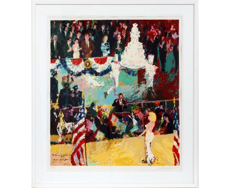 LEROY NEIMAN SERIGRAPH, H 36", L 32" "THE  PRESIDENT'S BIRTHDAY PARTY":  LeRoy Neiman  [American, 1921-2012].  Depicting Mari