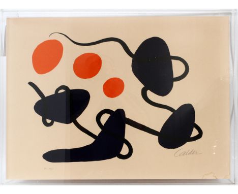 ALEXANDER CALDER, COLOR LITHOGRAPH, H 21 1/2" W  29 1/2:  Pencil HC #24/25 lower left. Signed in  pencil on lower right. In p