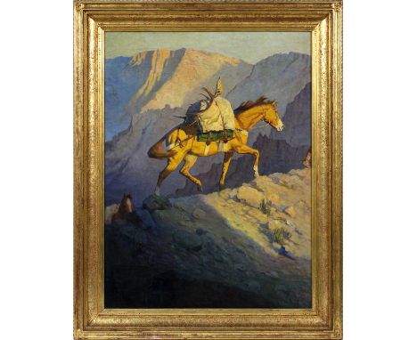 ROBERT F. ELWELL [1874-1962], OIL ON CANVAS, C.  1927, 40" X 30", WAPITI RANGE, WYOMING, & R. C.  VOSE FRAME:  Entitled on th