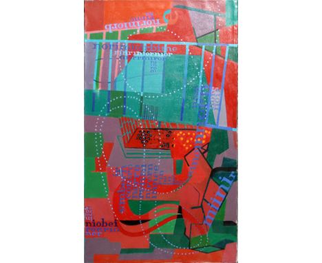 BEN FORTUNA [AMERICAN 1919-2004], OIL ON CANVAS,  H 44", W 26", "NIOR NIOR":  Unsigned and  unframed.  Abstract composition w