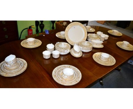 A Royal Worcester ''Hyde Park'' pattern part dinner service 