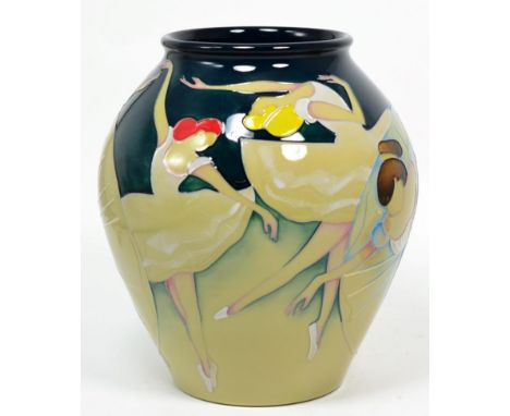 Moorcroft vase, in the Degas Dancers pattern, by Emma Bossons, limited edition 11/60, 20cm high.   Very good overall conditio