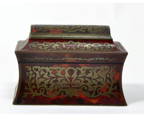 A 19th century boulle work, caddy topped table snuff 