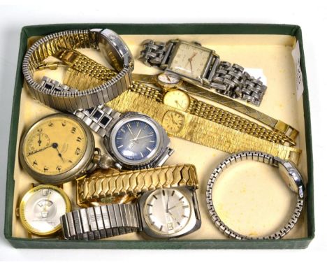 Two automatic gent's Timex wristwatches; a Cyma wristwatch; three gents wristwatches; three lady's wristwatches; and a pocket