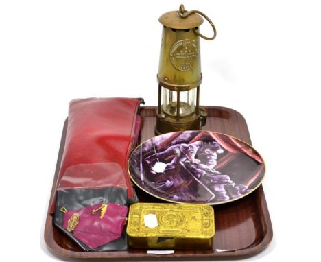 Various items including miner's lamp, various items of jewellery and Durham Lodge insignia etc (qty)  