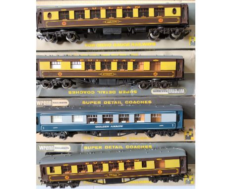 No 74. Four Wrenn Pullman Coaches- Audrey, Car No. 87, Vera and Golden Arrow 1st Class in boxes. (4) 