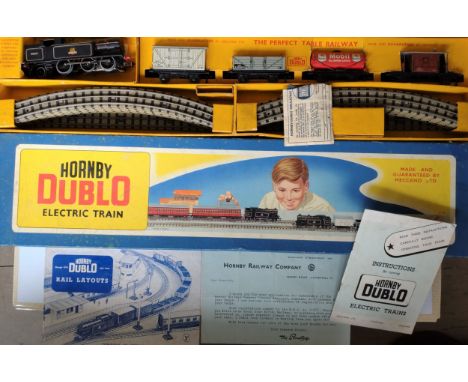 No 53. Hornby-Dublo 3-rail EDG 17 BR Tank Goods set in box with instructions leaflet and layouts guide. 