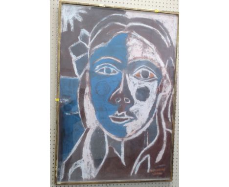 Richard Conway-Jones. A gilt-framed portrait of a girl in chalk.
